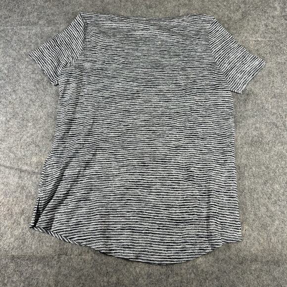 Athleta Breezy Tee Shirt Women’s XS Gray White Striped Short Sleeve V Neck - Picture 8 of 8